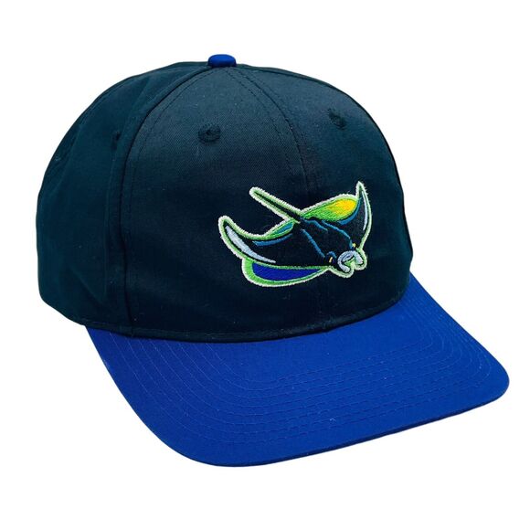 Vintage Tampa Bay Devil Rays Hat Mens Black Logo Snapback Logo 7 90s MLB - Picture 3 of 6